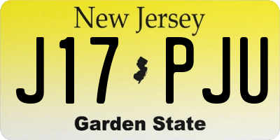 NJ license plate J17PJU