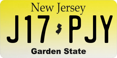 NJ license plate J17PJY