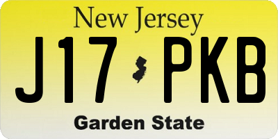 NJ license plate J17PKB