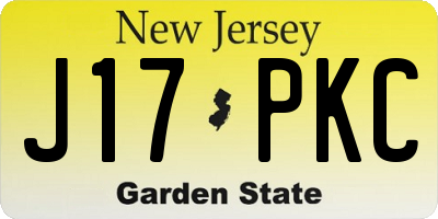 NJ license plate J17PKC