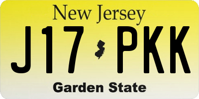 NJ license plate J17PKK