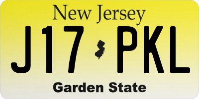 NJ license plate J17PKL