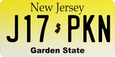 NJ license plate J17PKN