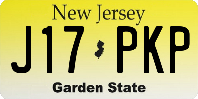 NJ license plate J17PKP