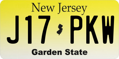 NJ license plate J17PKW