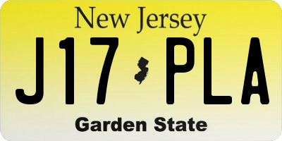 NJ license plate J17PLA