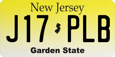 NJ license plate J17PLB
