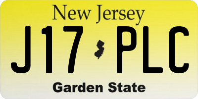 NJ license plate J17PLC