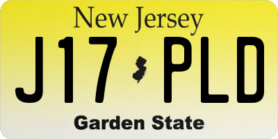 NJ license plate J17PLD