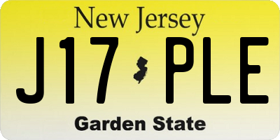 NJ license plate J17PLE