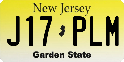 NJ license plate J17PLM