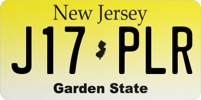 NJ license plate J17PLR