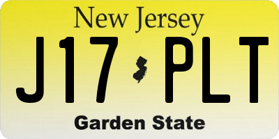 NJ license plate J17PLT