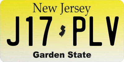 NJ license plate J17PLV