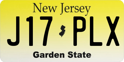 NJ license plate J17PLX