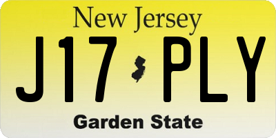 NJ license plate J17PLY