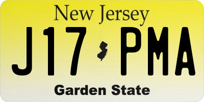 NJ license plate J17PMA
