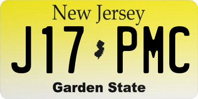 NJ license plate J17PMC
