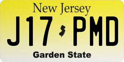 NJ license plate J17PMD