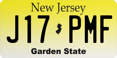 NJ license plate J17PMF