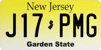 NJ license plate J17PMG