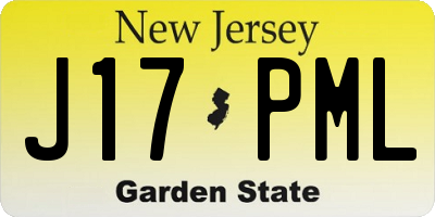 NJ license plate J17PML