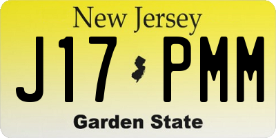 NJ license plate J17PMM