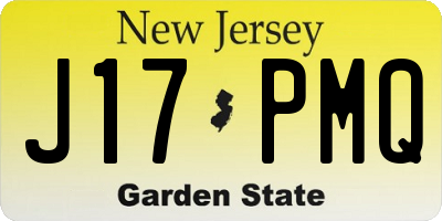 NJ license plate J17PMQ