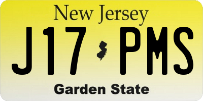 NJ license plate J17PMS