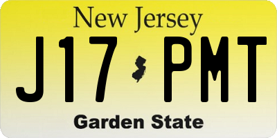 NJ license plate J17PMT