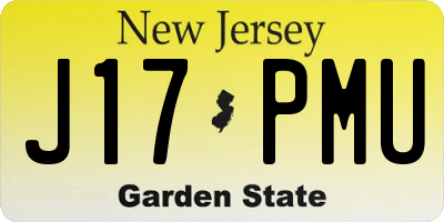 NJ license plate J17PMU