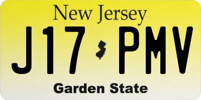 NJ license plate J17PMV
