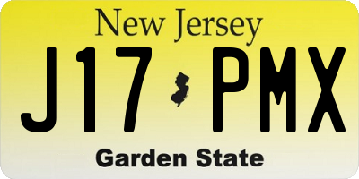 NJ license plate J17PMX