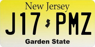 NJ license plate J17PMZ