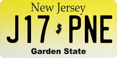 NJ license plate J17PNE