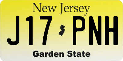 NJ license plate J17PNH