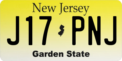 NJ license plate J17PNJ