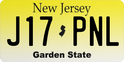 NJ license plate J17PNL