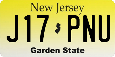 NJ license plate J17PNU