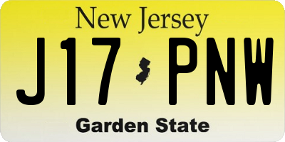 NJ license plate J17PNW