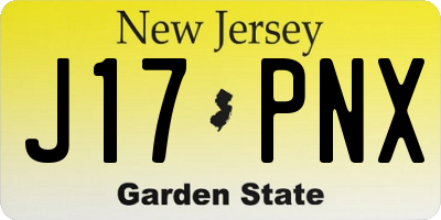 NJ license plate J17PNX