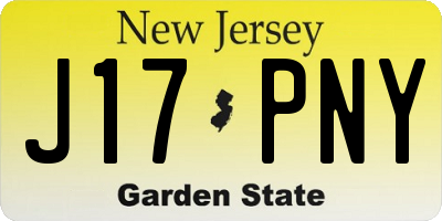 NJ license plate J17PNY