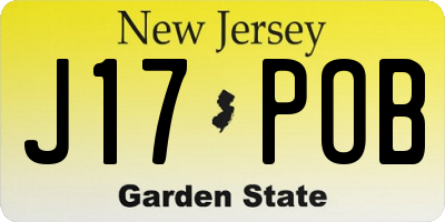 NJ license plate J17POB