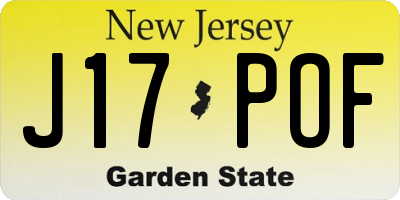 NJ license plate J17POF