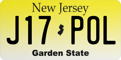 NJ license plate J17POL