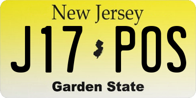 NJ license plate J17POS
