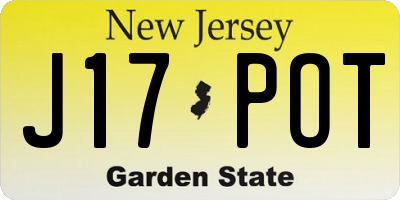 NJ license plate J17POT