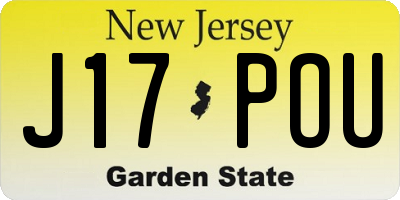 NJ license plate J17POU