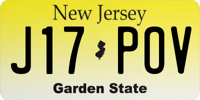 NJ license plate J17POV