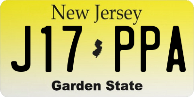 NJ license plate J17PPA